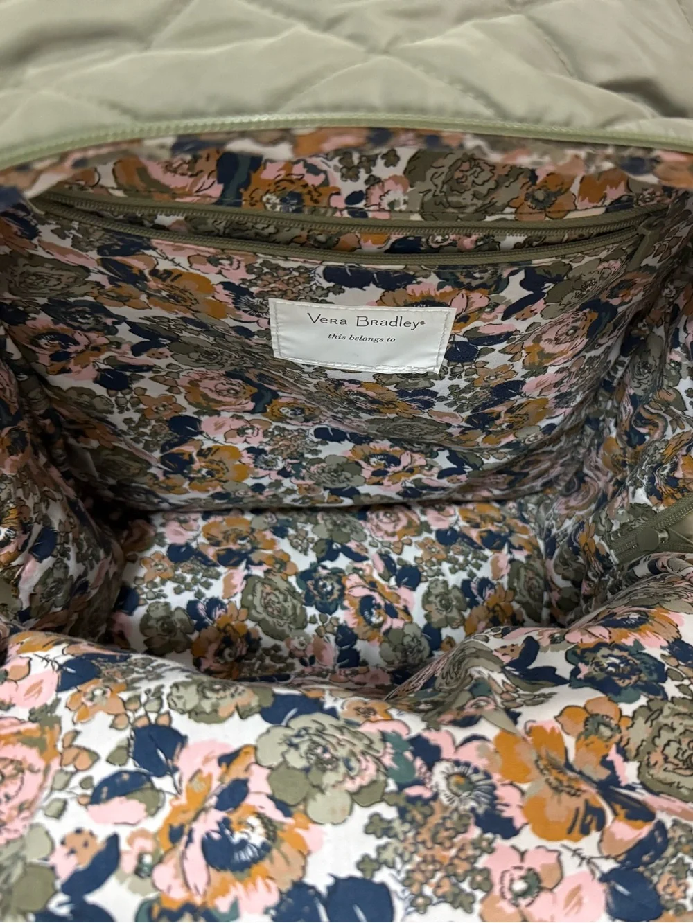 Vera Bradley Quilted Olive Backpack